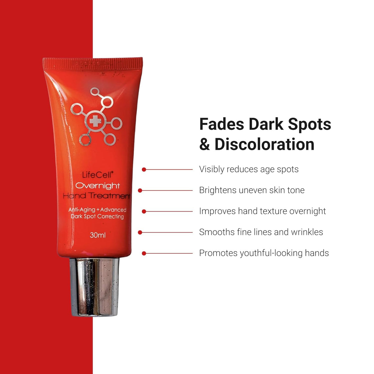 LifeCell Retinol + Vitamin C Overnight Hand Treatment – Anti-Aging Hand Cream for Dark Spots