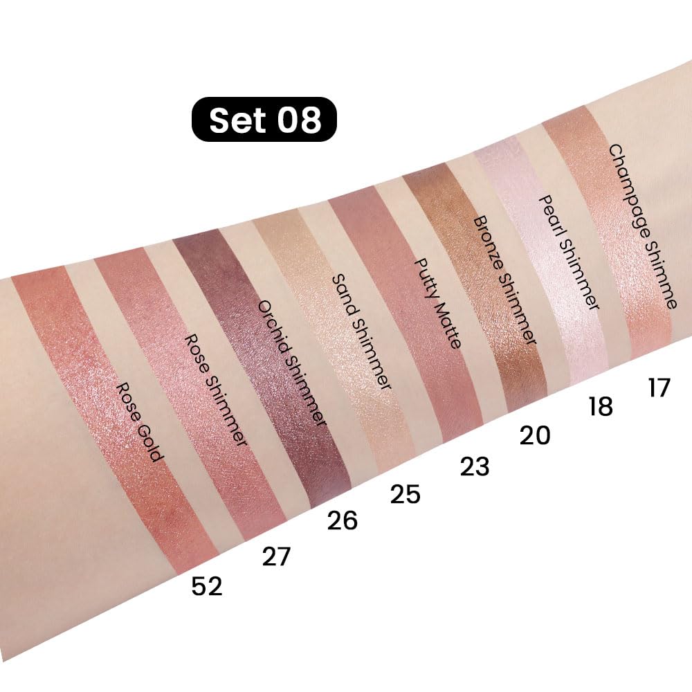 Kaely 8Pcs Cream Eye Shadow Sticks Set, Matte Shimmer Eyeliner Pencil Eyeshadow Palette Makeup, Eye