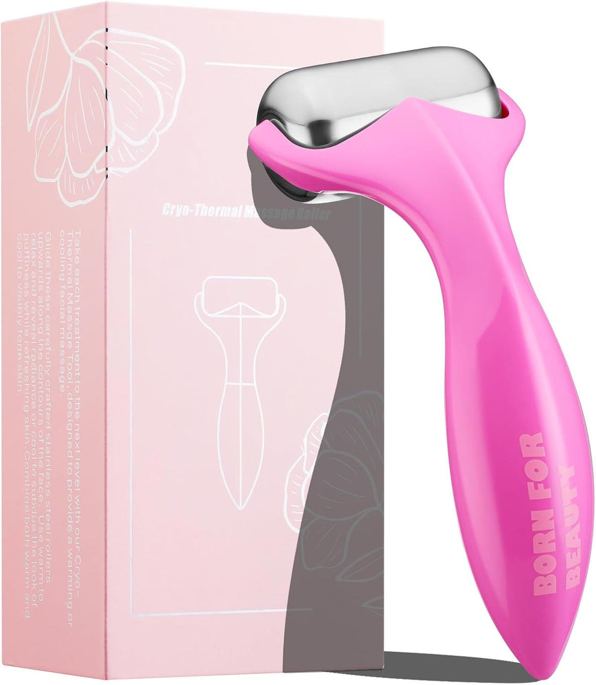 360° Rotating Ice Roller for Face-Stainless Steel Facial Massage Tool for Skin Tightening, Ice Face