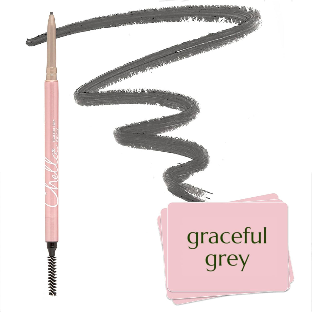 Chella Eyebrow Pencil – Easy-to-Use Brow Definer for Shaping, Filling & Blending – Long-Wear Grey