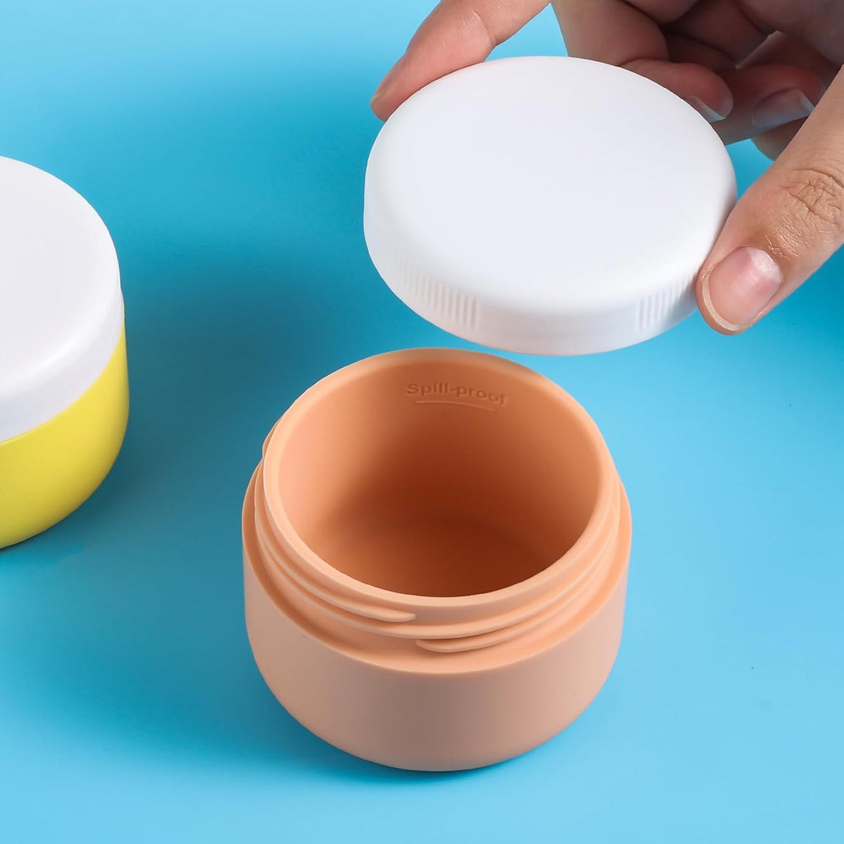 Travel Containers for Toiletries, Silicone Cream Jars BPA-Free, Leak-proof 2oz Travel Size