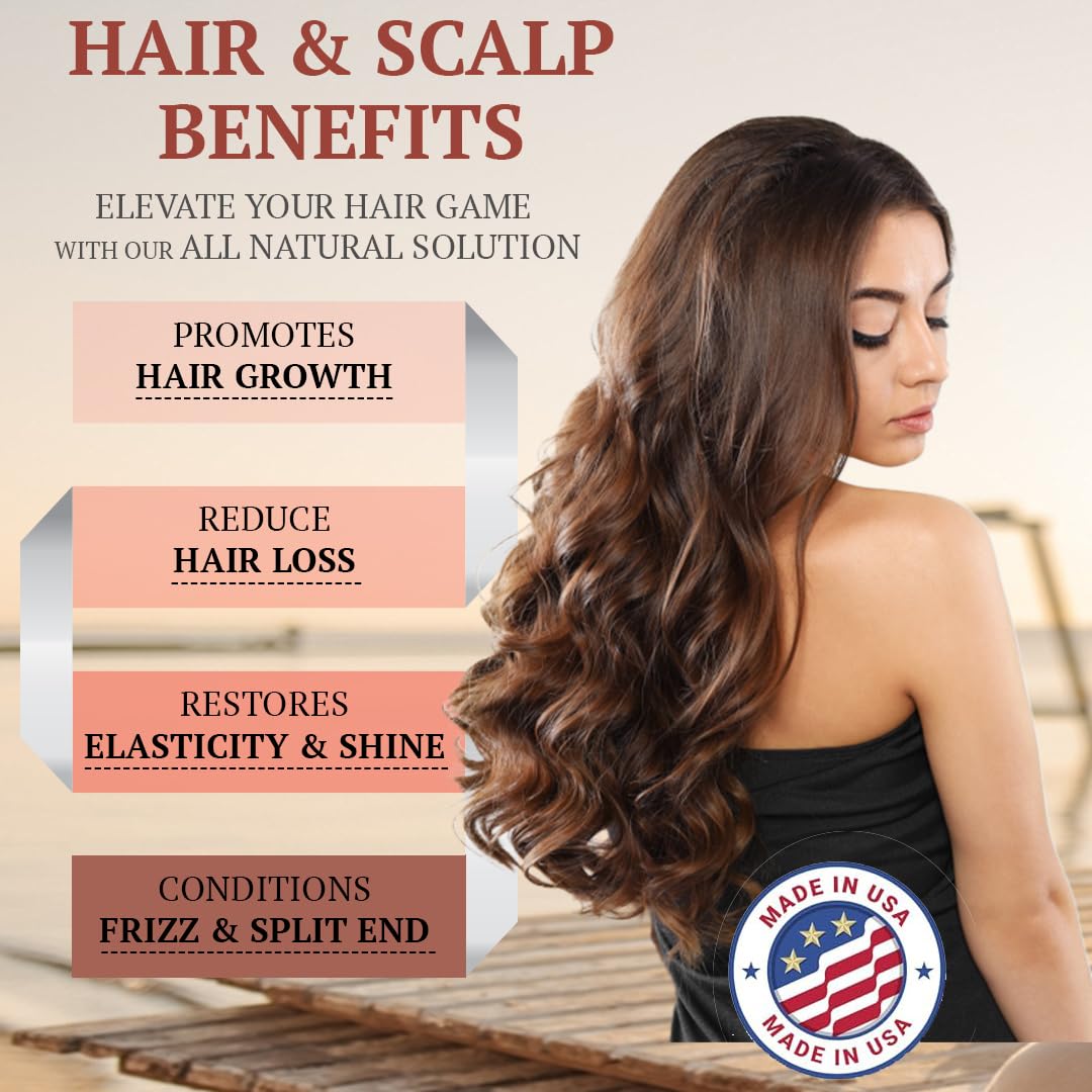 100% Pure Rosemary Oil for Hair Growth, Infused with Biotin, Jojoba & castor Oils - Natural Hair