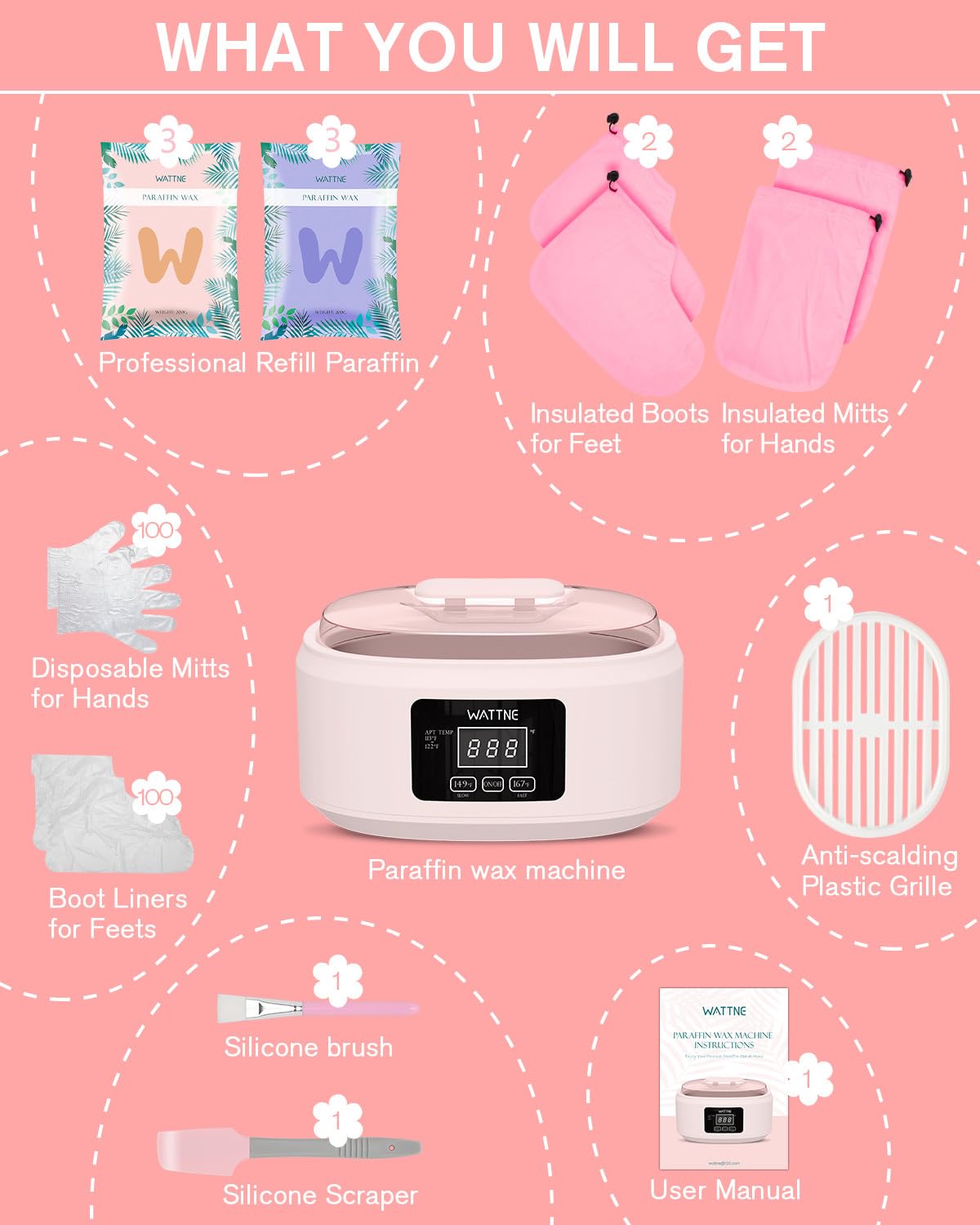 Paraffin Wax Machine for Hand and Feet -Paraffin Wax Warmer Moisturizing Kit Auto-time and Keep