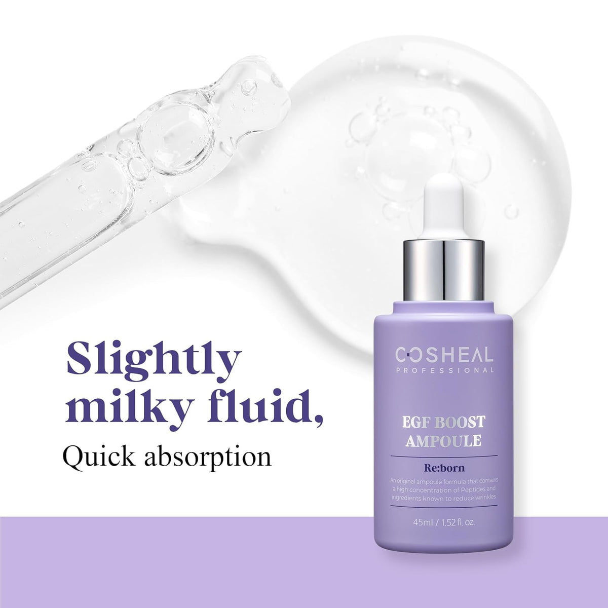 EGF Boost Ampoule 1.52 fl oz, Skin-Firming Anti-Aging Serum with Peptide & Amino Acid Complex
