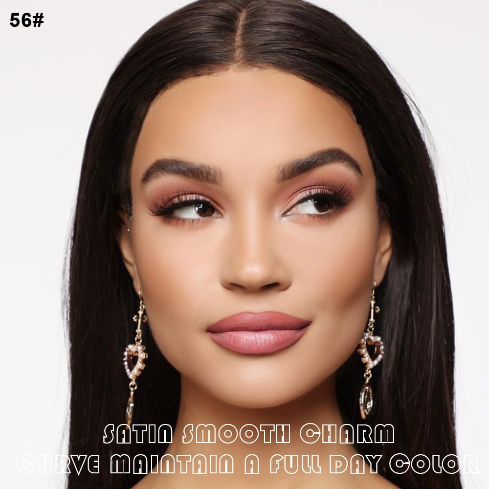 evpct 2Pcs Nude Pink Matte Lip Liner and Lipstick Combo Set for Women, Nude Lip Combo Set Liquid