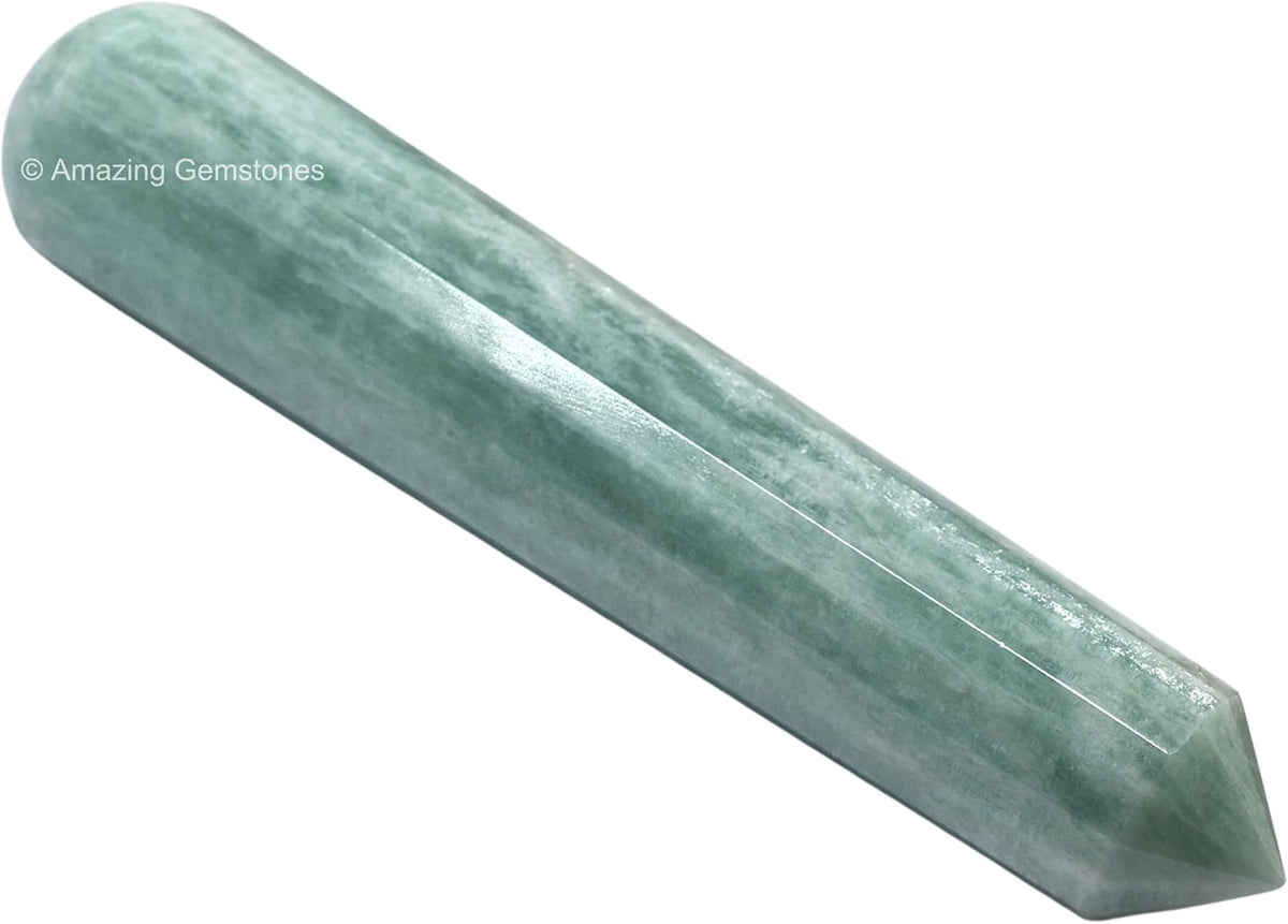 Amazing Gemstone Amazonite Crystal Wand Massage Stick - Pelvic Wand Gua Sha for Adults - Crystals