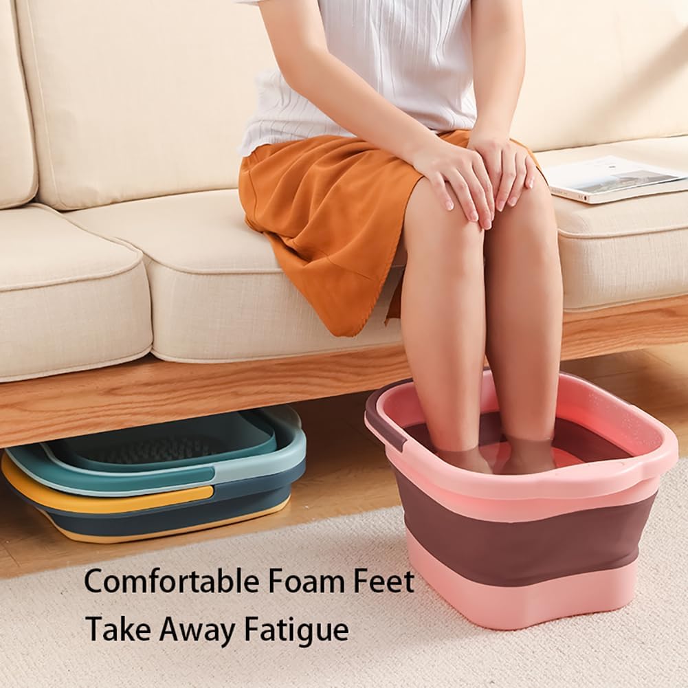 Collapsible Pedicure Foot Spa Bath Massager for Dry Cracked Feet, Feet Soaking Tub with Massage