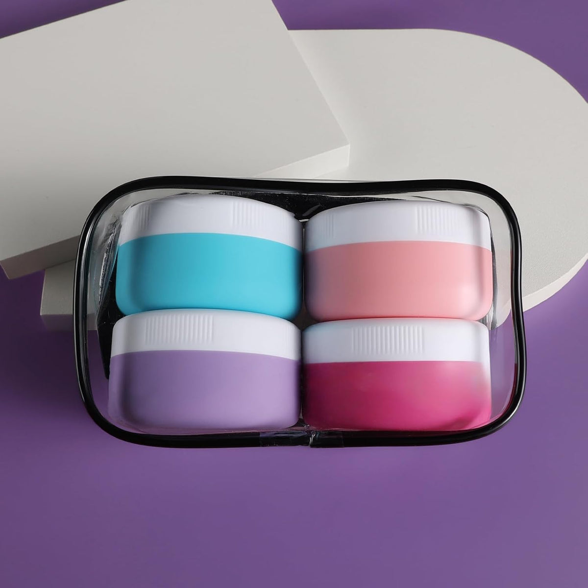 Travel Containers for Toiletries, Silicone Cream Jars BPA-Free, Leak-proof 1.35oz Travel Size
