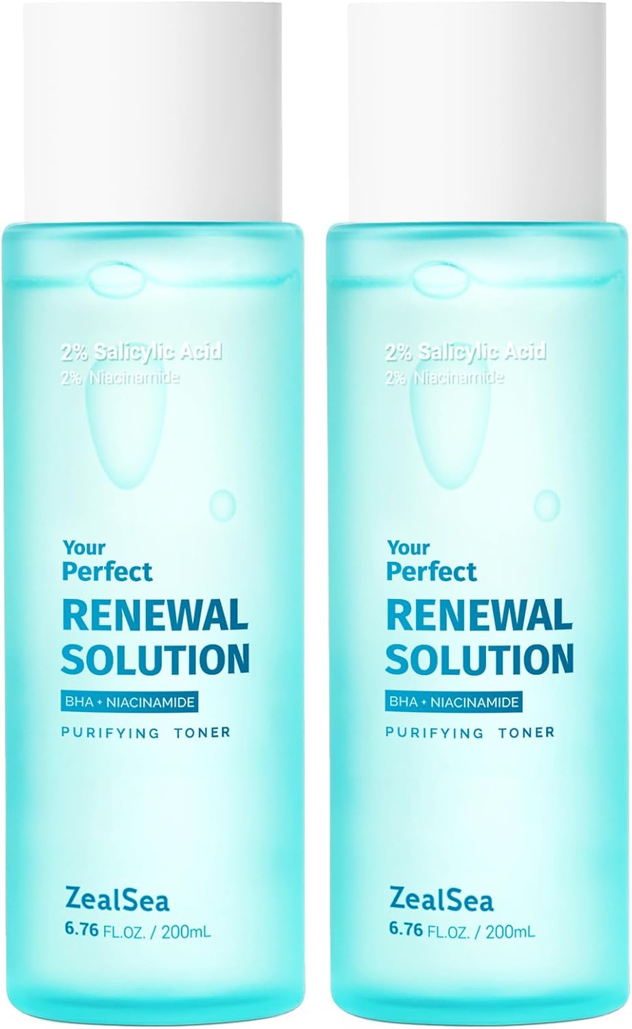 ZealSea 2% Salicylic Acid Toner for Face with 2% Niacinamide - BHA Liquid Exfoliant for Blackheads