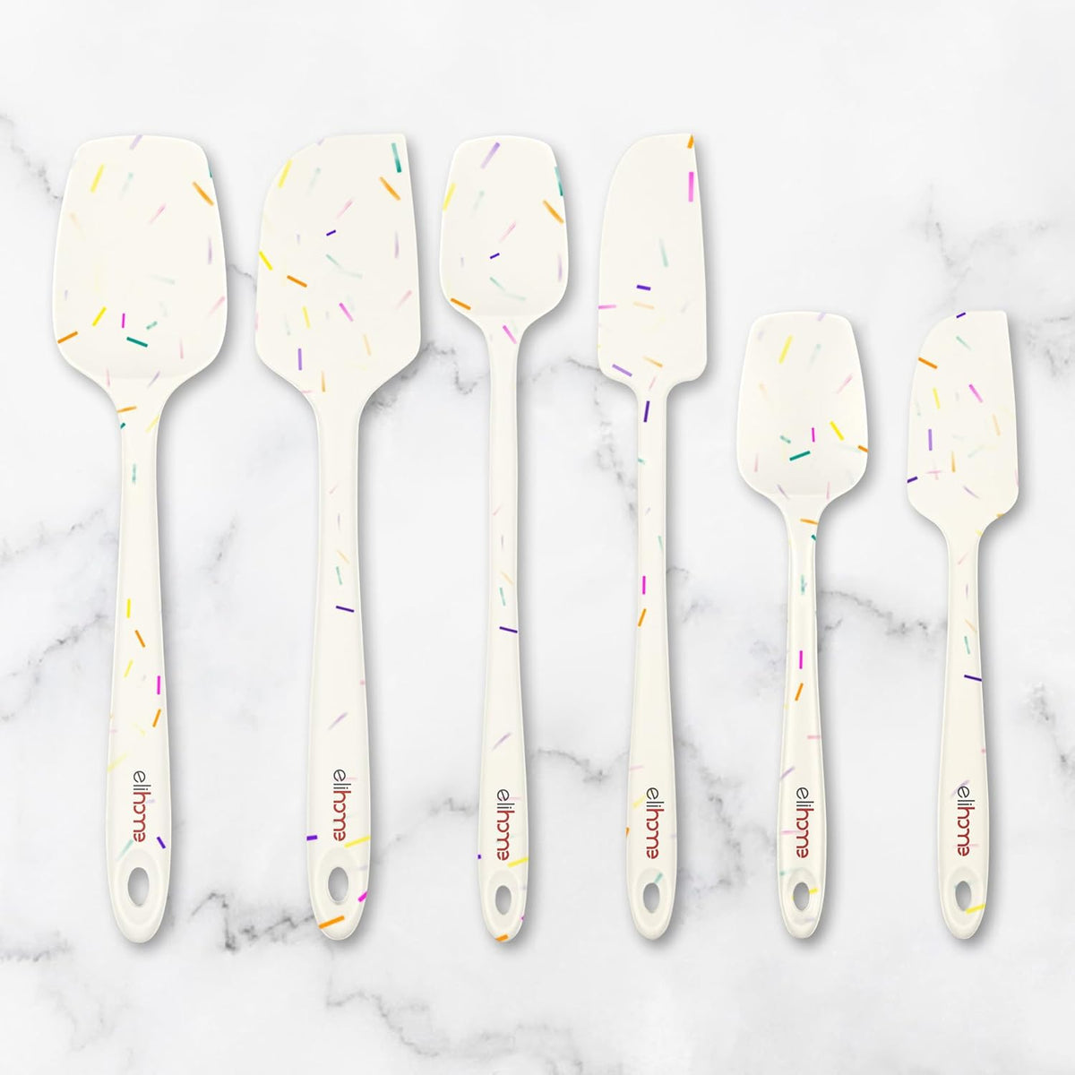 Elihome Mini Silicone Spoonula - Non-Stick Heat Resistant Silicone Scraper Spatula for Mixing