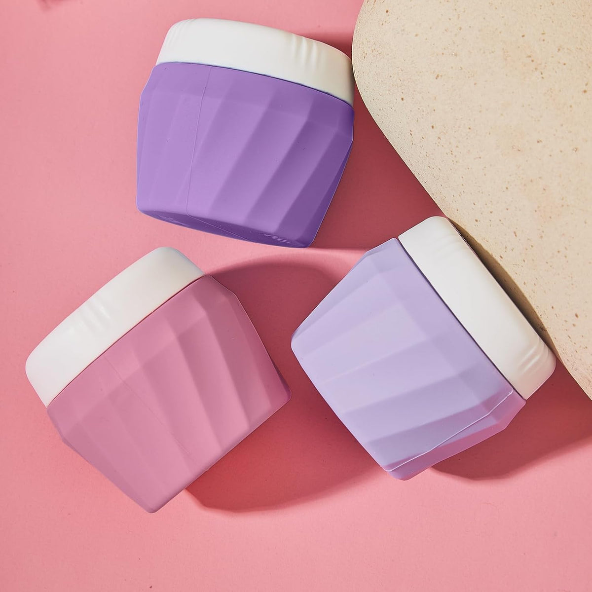 Travel Containers for Toiletries, Premium Silicone Cosmetic Cream Jars, TSA Approved Leak-Proof