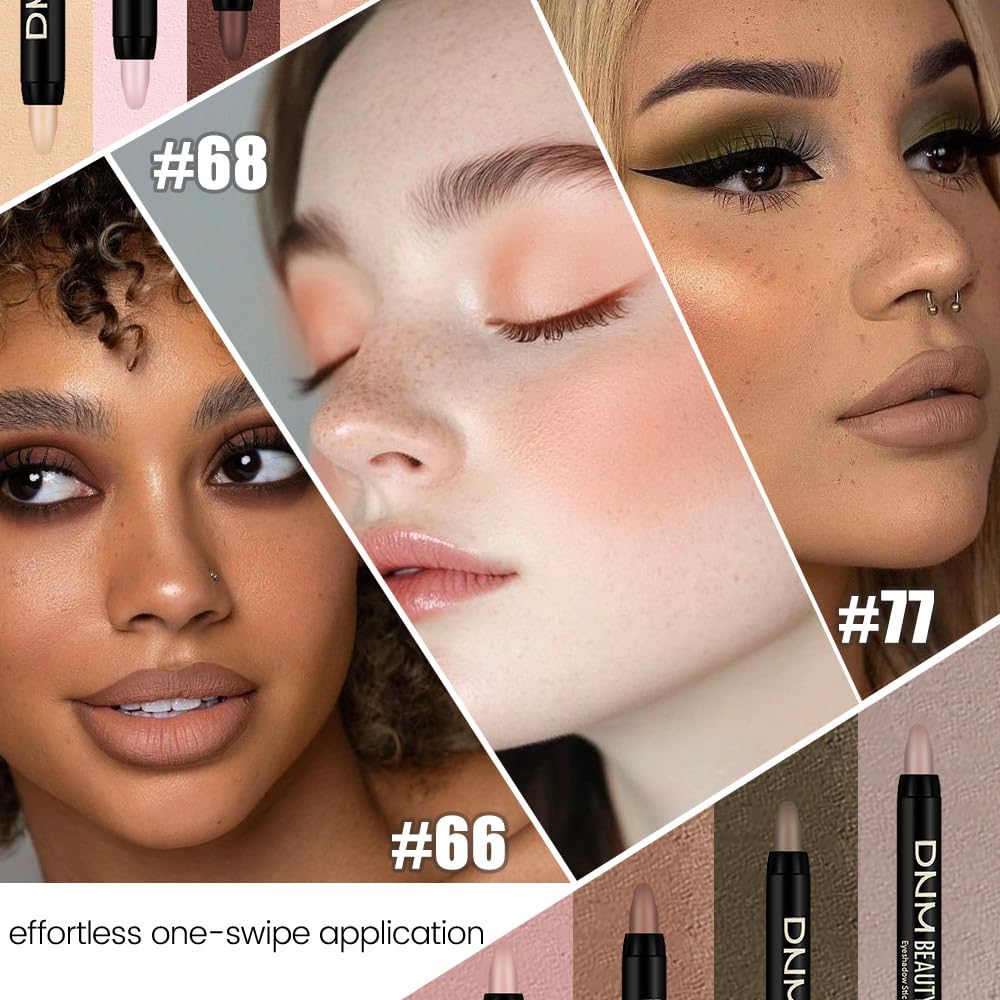 Kaely 8Pcs Cream Eye Shadow Sticks Set, Matte Eyeliner Pencil Eyeshadow Palette Makeup, Eye
