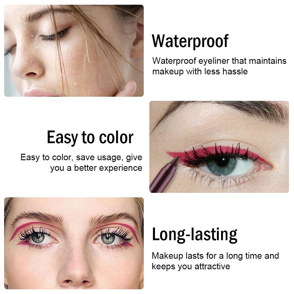 Kaely Gel Eyeliner Pencil for Women, Plum Purple Eye Liner Waterproof Smudge Proof with Sharpener