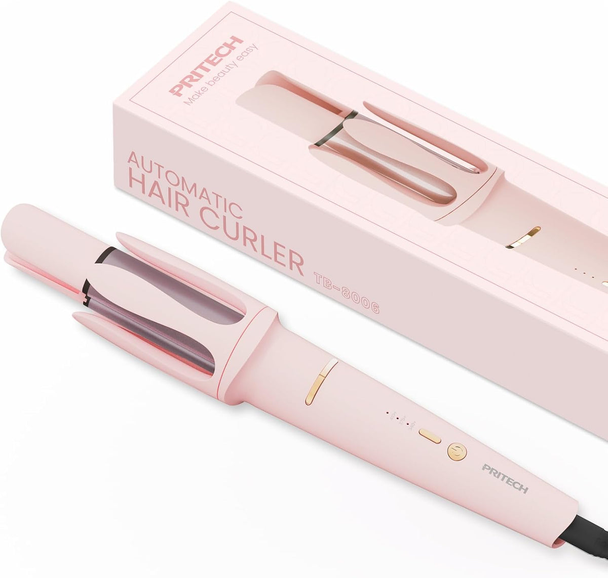 Automatic Curling Iron 1 1/4 Inch, Rotating Ionic Hair Curler Wand with 3 Temperatures, Anti-Scald