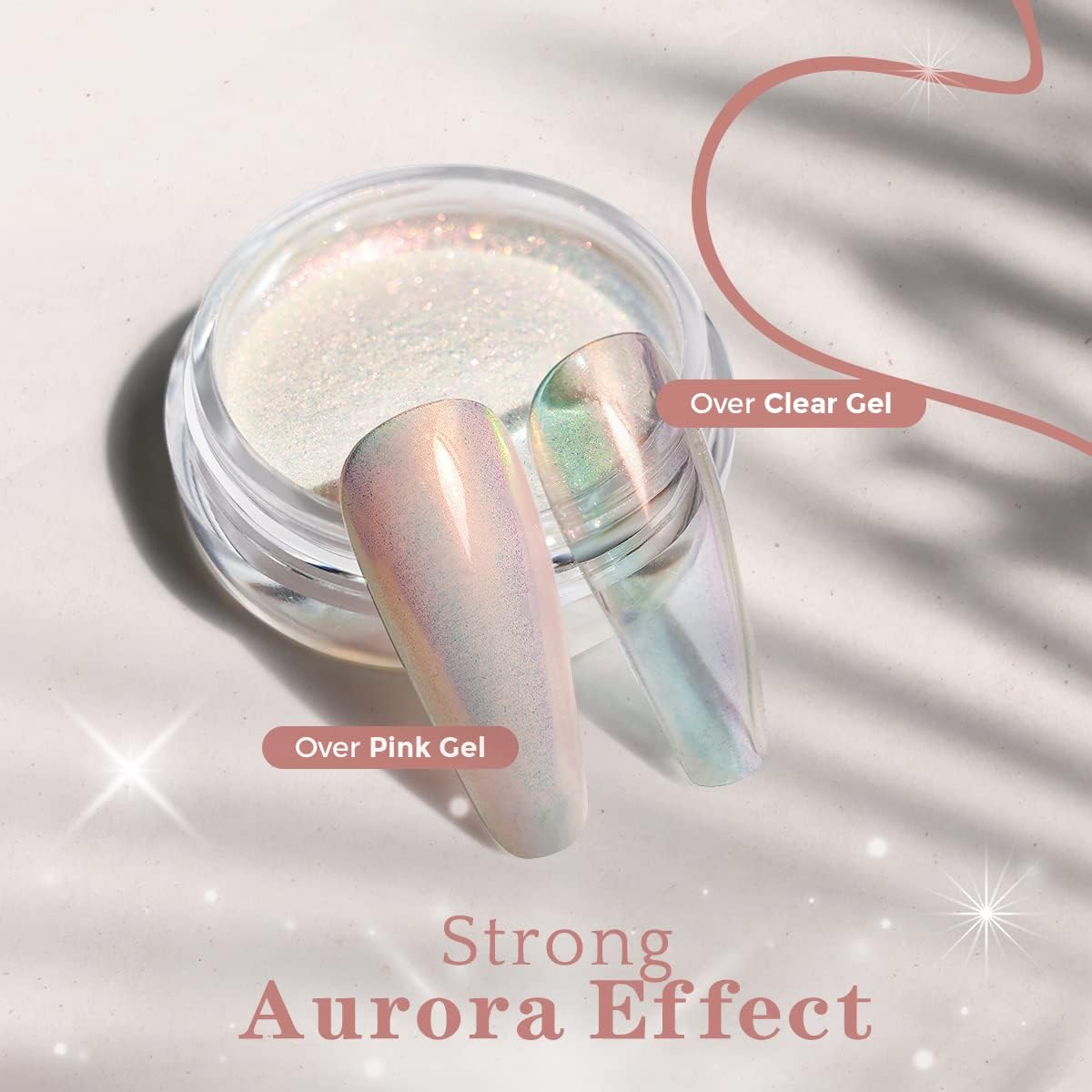 Pretty Diva Mermaid Chrome Nail Powder - Unicorn Chrome Nails Powder Aurora Iridescent Powder