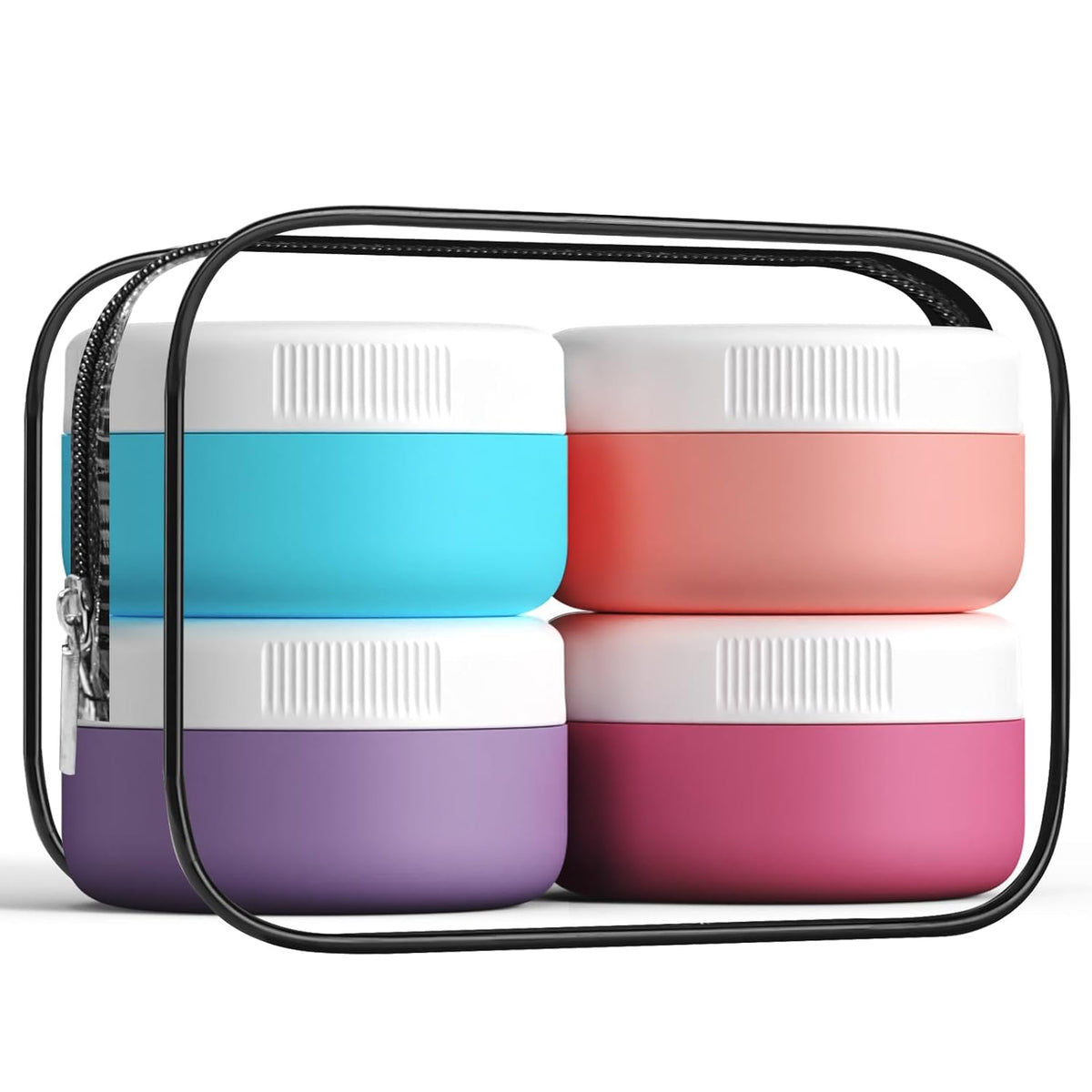 Travel Containers for Toiletries, Silicone Cream Jars BPA-Free, Leak-proof 1.35oz Travel Size