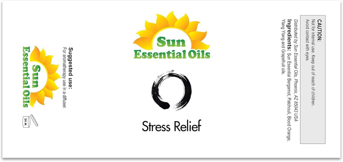 Sun Essential Oils - Stress Relief Blend Essential Oil (Huge 4 Ounce Bottle) Bulk - Calm Essential