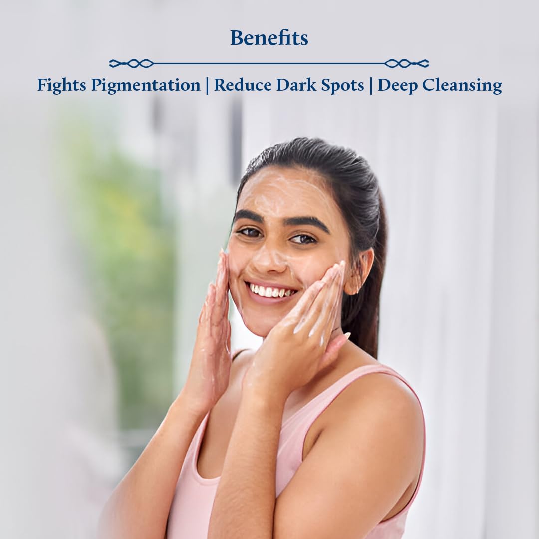 Blue Nectar Rice Water Face Wash with 2% Kojic Acid for Pigmentation | Face Cleanser for Oily, Dry