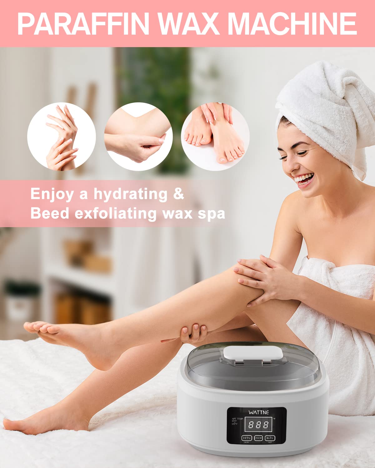 Paraffin Wax Machine for Hand and Feet -Paraffin Wax Warmer Moisturizing Kit Auto-time and Keep