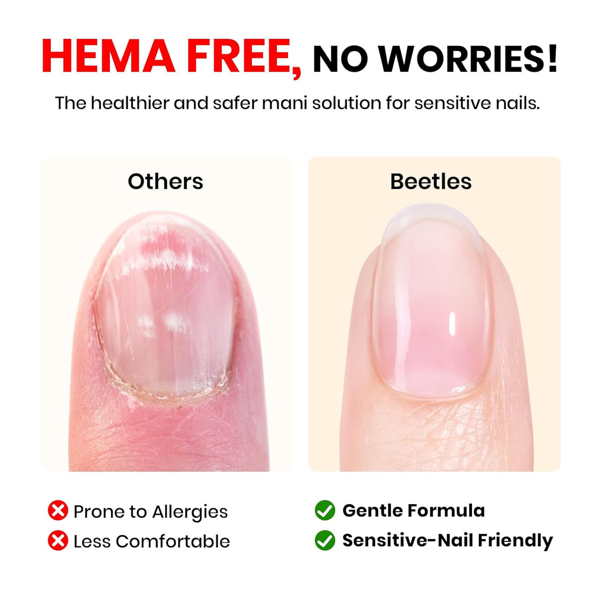 beetles Gel Polish Gel Base Coat HEMA Free, TPO Free Base Gel Nail Polish 15ml Soak Off LED Nail