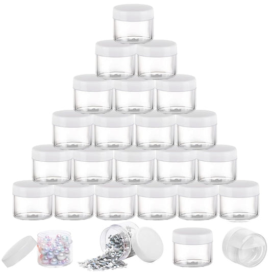 100 Count Sample Containers with lids 20g Plastic Cosmetic Jars Leak Proof Traveling Makeup