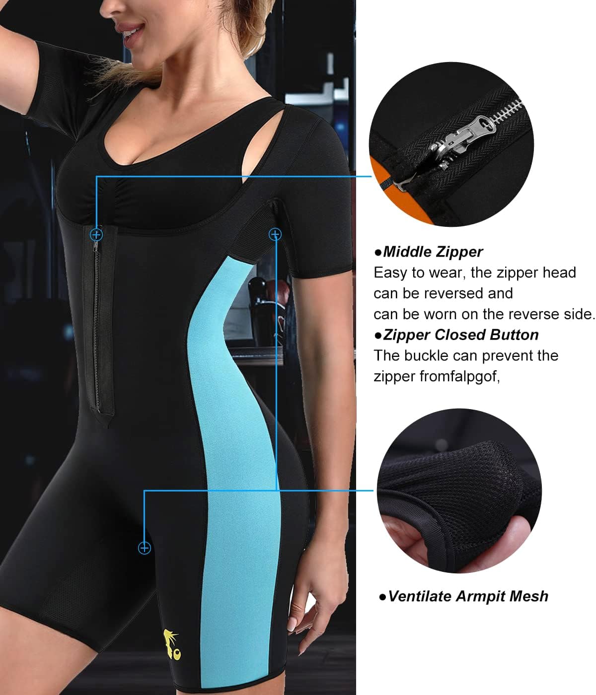 NonEcho Neoprene Sweat Sauna Suit Shaper for Women Slimming Full Body Shapewear Waist Trainer