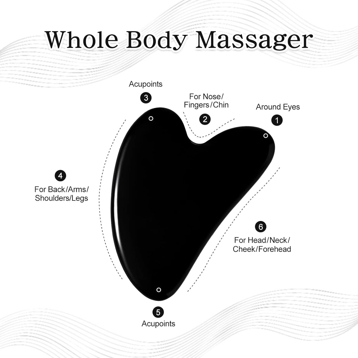rosenice Gua Sha Facial Tools Black Guasha Tool Gua Sha Jade Stone for Face Skincare Facial Body