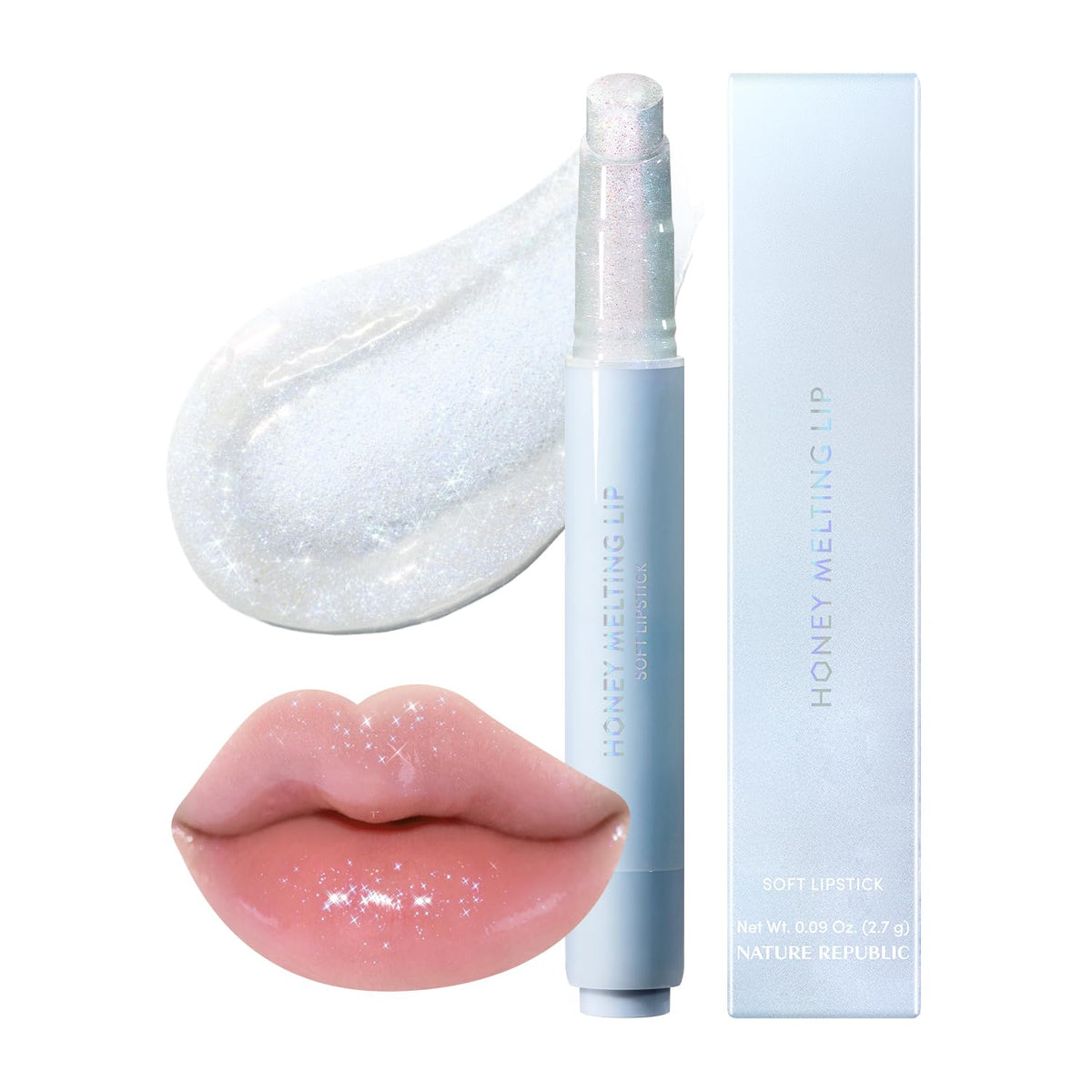 Nature Republic HONEY MELTING LIP GLITTER & PLUMPING (15 CRYSTAL SPARKLE) SOFT LIP STICK
