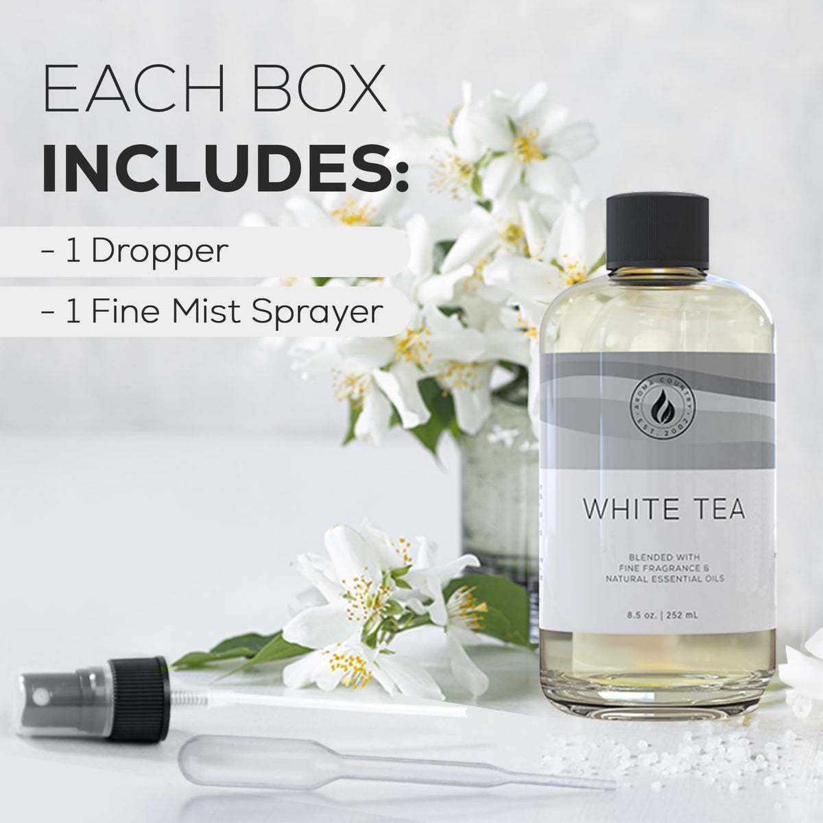 Aroma Country White Tea Diffuser Oil - Luxury Essential Oils for Diffuser Refill & Air Freshener