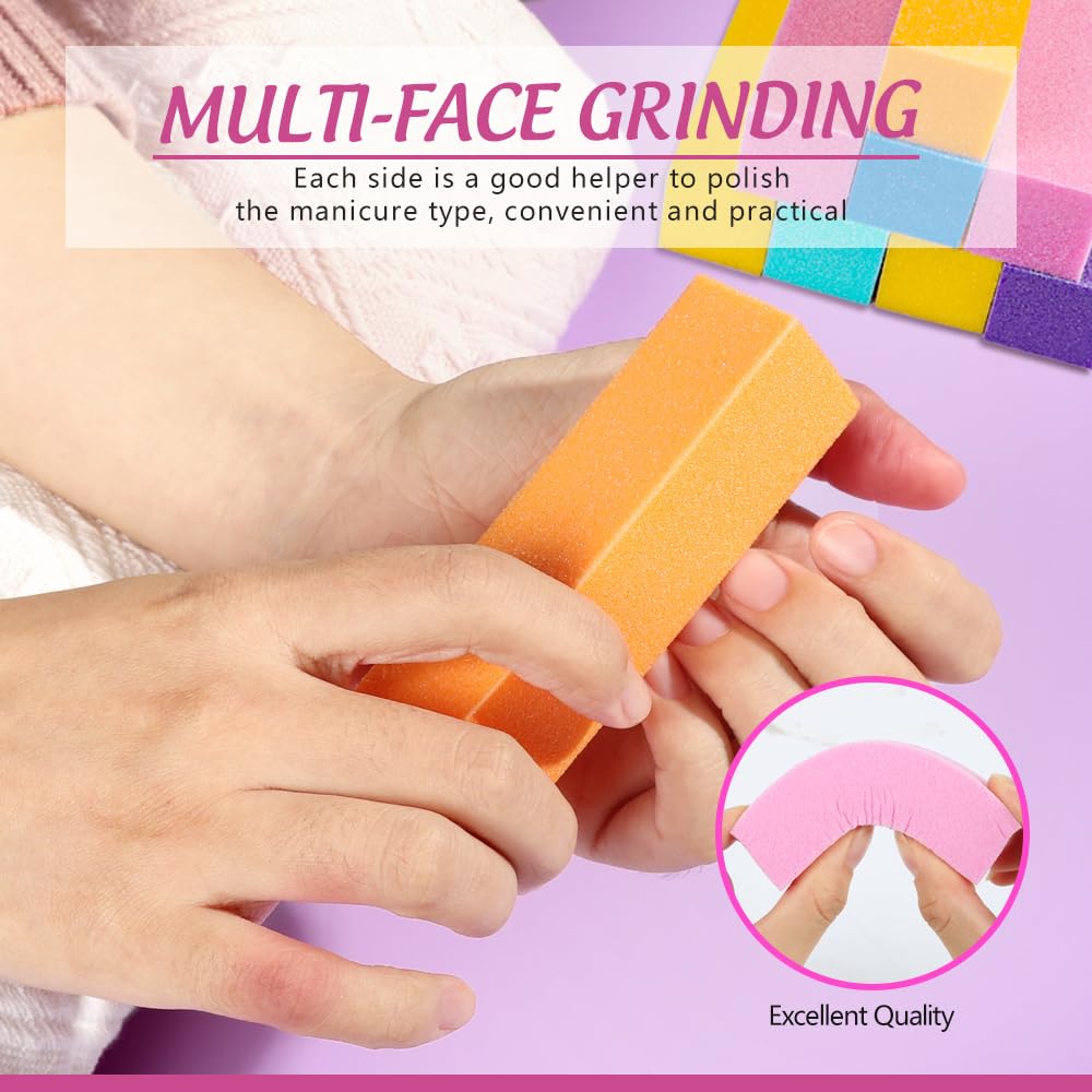 FANDAMEI Nail Files and Buffers, 20PCS Nail File Kit. Rectangular Nail Buffer Block & 100/180 Grit