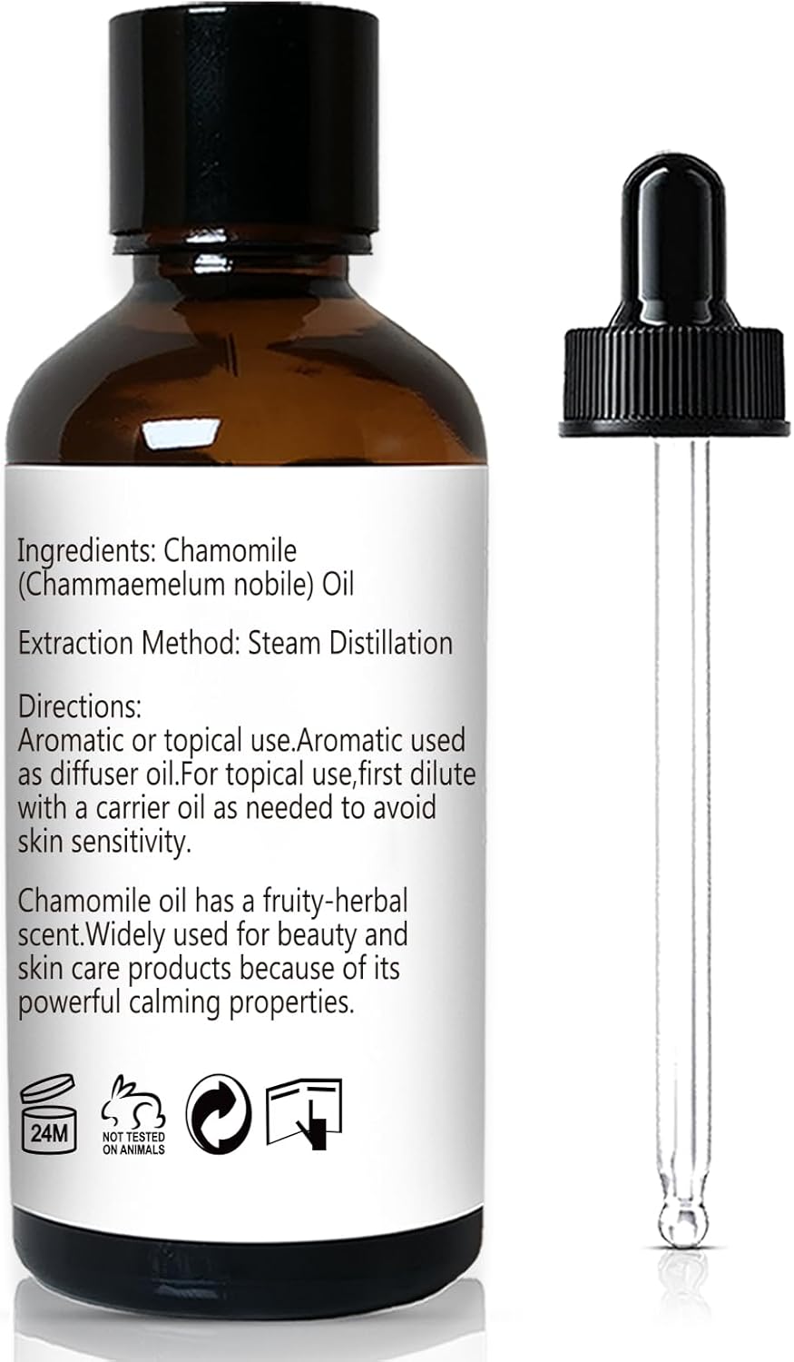 Chamomile Essential Oil 1 Oz - Pure Chamomile Oil for Skin, Relaxation & Aromatherapy, Diffuser