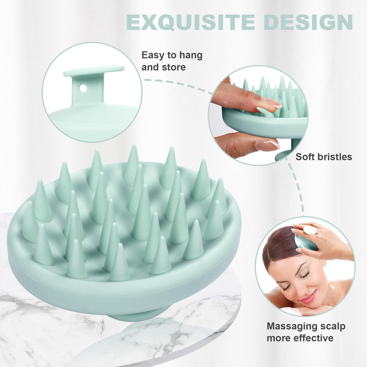 Silicone Scalp Massager, Scalp Scrubber for Hair Growth with Soft Bristles, Scalp Exfoliator Brush