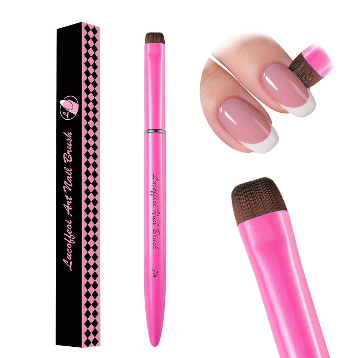 Nail Brush for French Tip, Nail Cleaning Brush for Gel & Acrylic - Professional Kolinsky Sable
