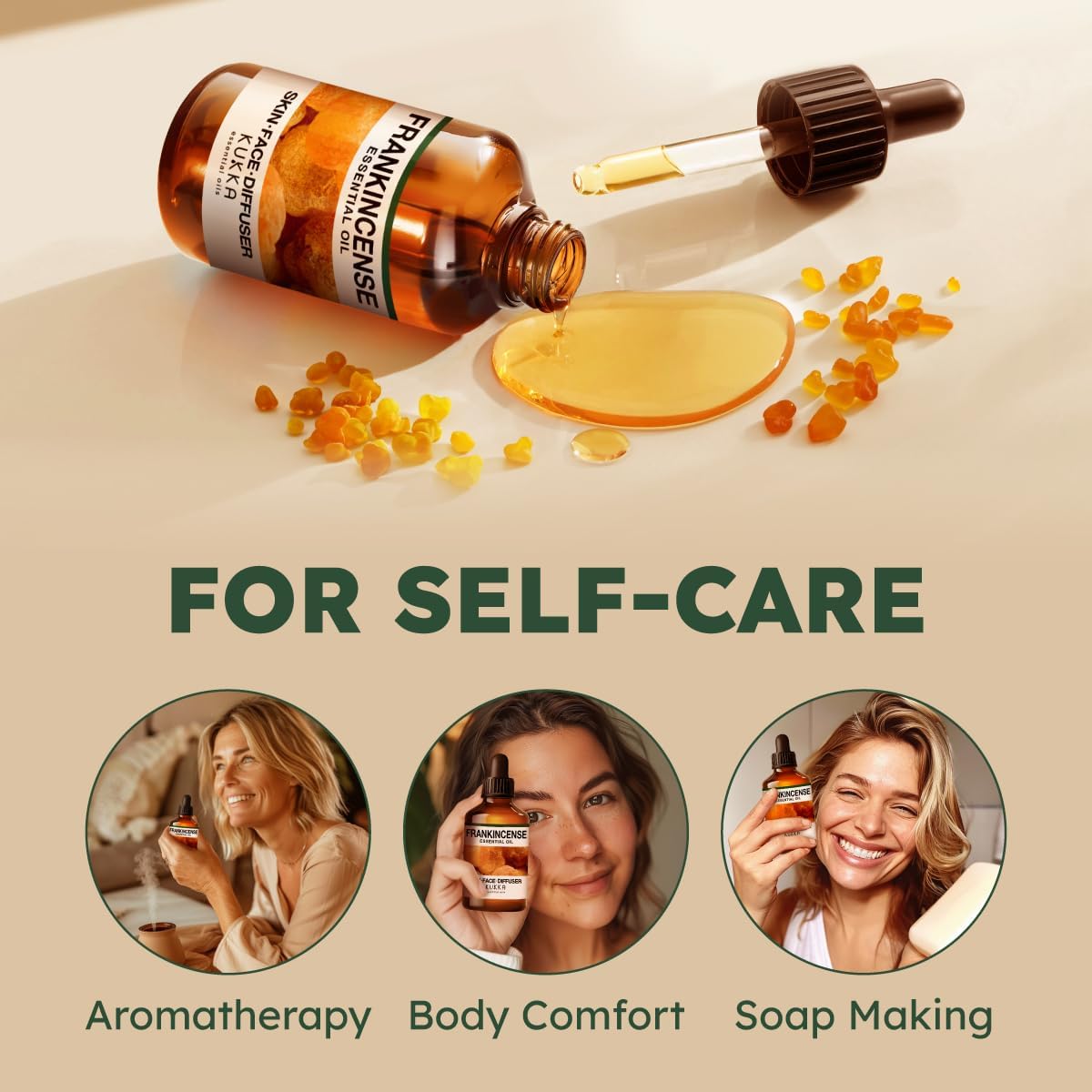 Kukka Frankincense Essential Oil for Face & Skin - 4 Fl Oz - Frankincense Oil Made from Ethiopia