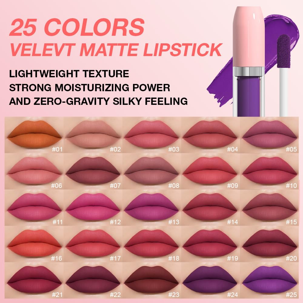 BINGBRUSH Super Matte Longwear No-Budge Stay On Smudge Proof Liquid Lipstick Long Lasting Makeup