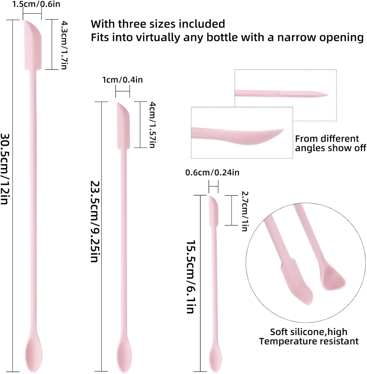 6 Pieces Multi Size Makeup Spatula, Beauty Spatula, Mini Small Silicone Spatula Set for Beauty and