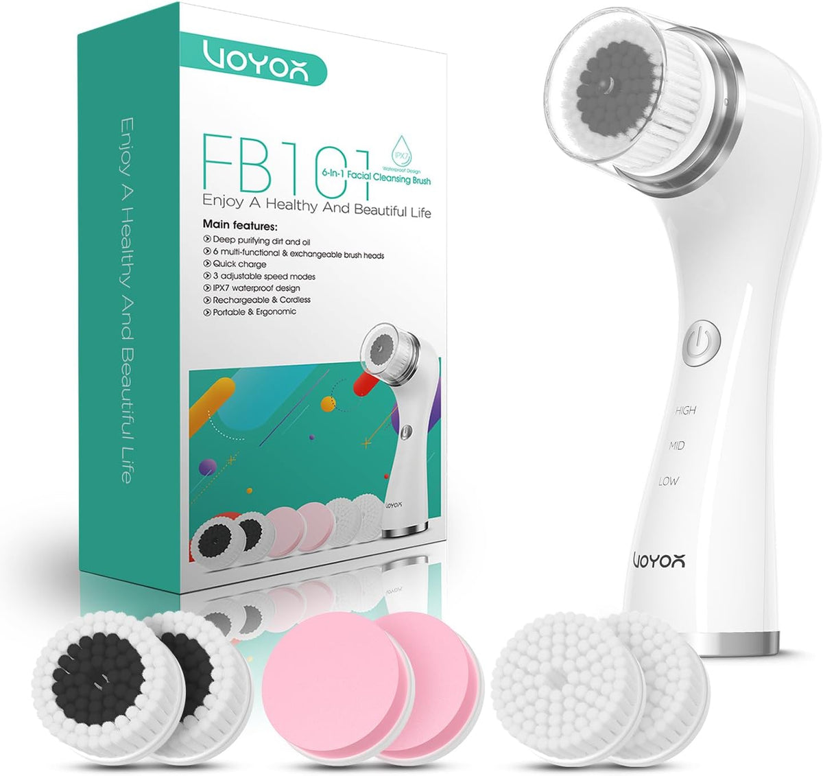 VOYOR Facial Cleansing Brush Electric for Deep Skin Cleansing Face Scrubber Rechargeable for