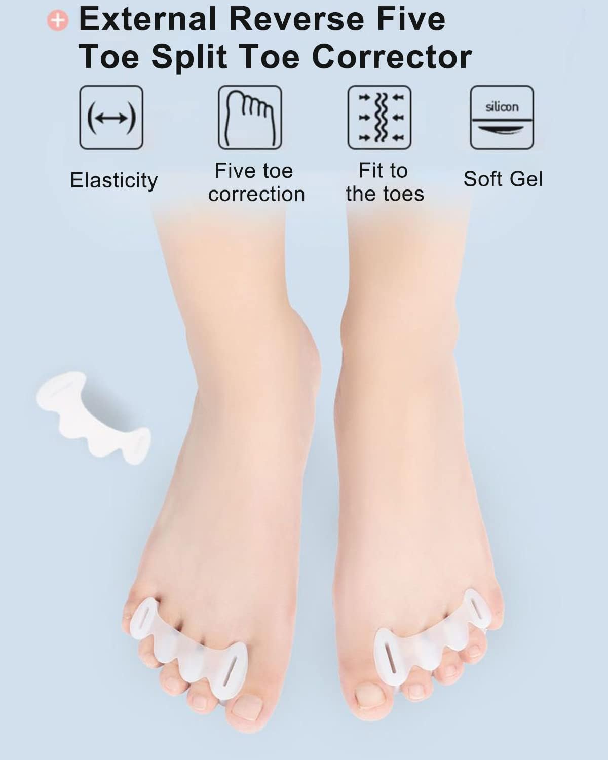 2Pairs Toe Separators Toe Spacers for Women Men to Correct Bunion, Relieve Feet Pain, Foot