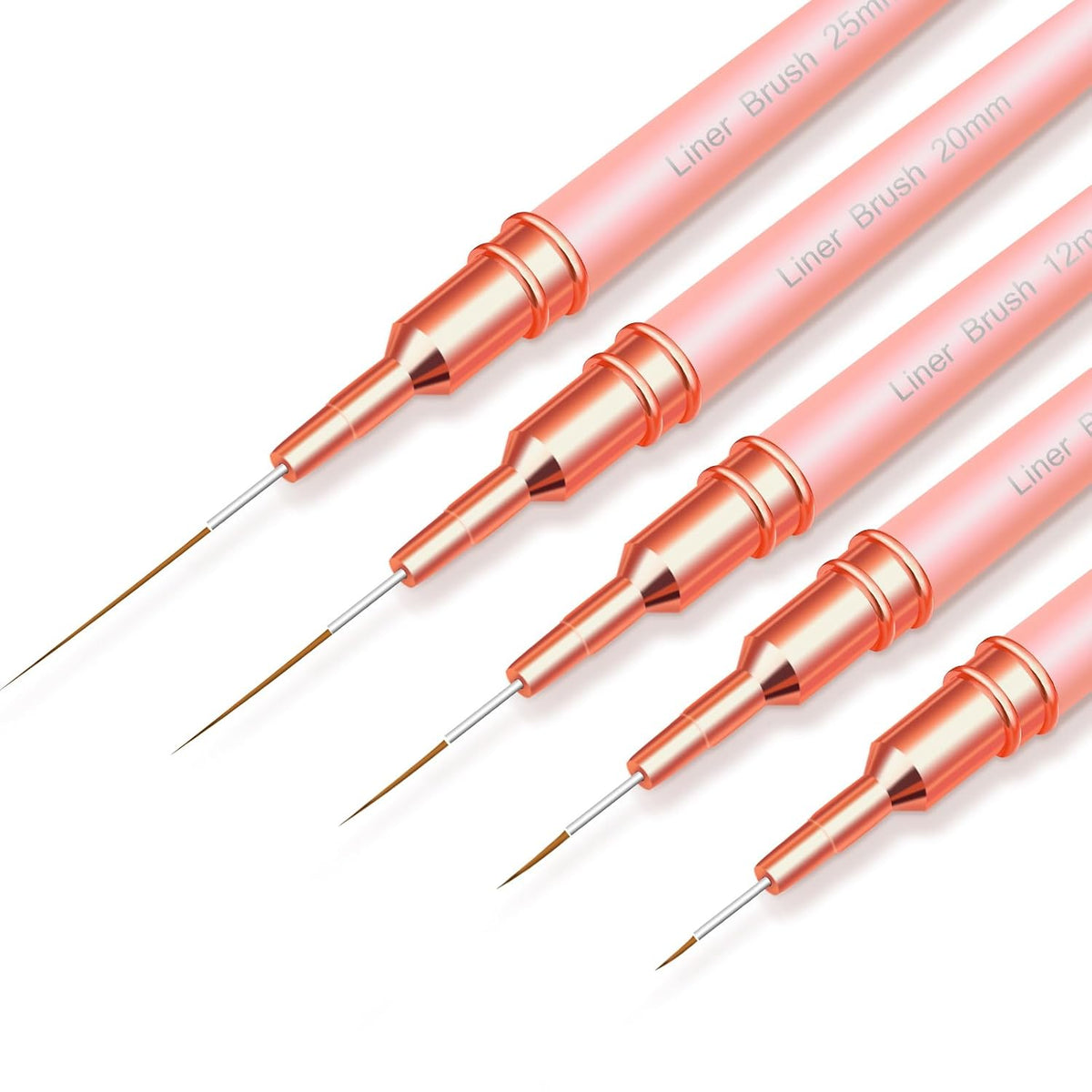 Liner Brush for Nails, 5Pcs Thin Nail Art Brushes Professional Nail Detail Brush for Gel Polish