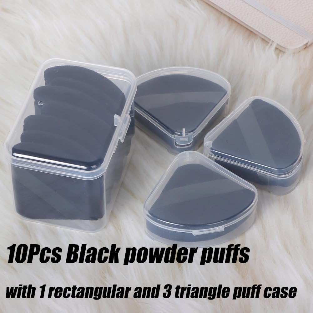 Ocim 10Pcs Triangle Powder Puffs for Face Powder,Soft Velour Triangular Beauty Puff,Makeup