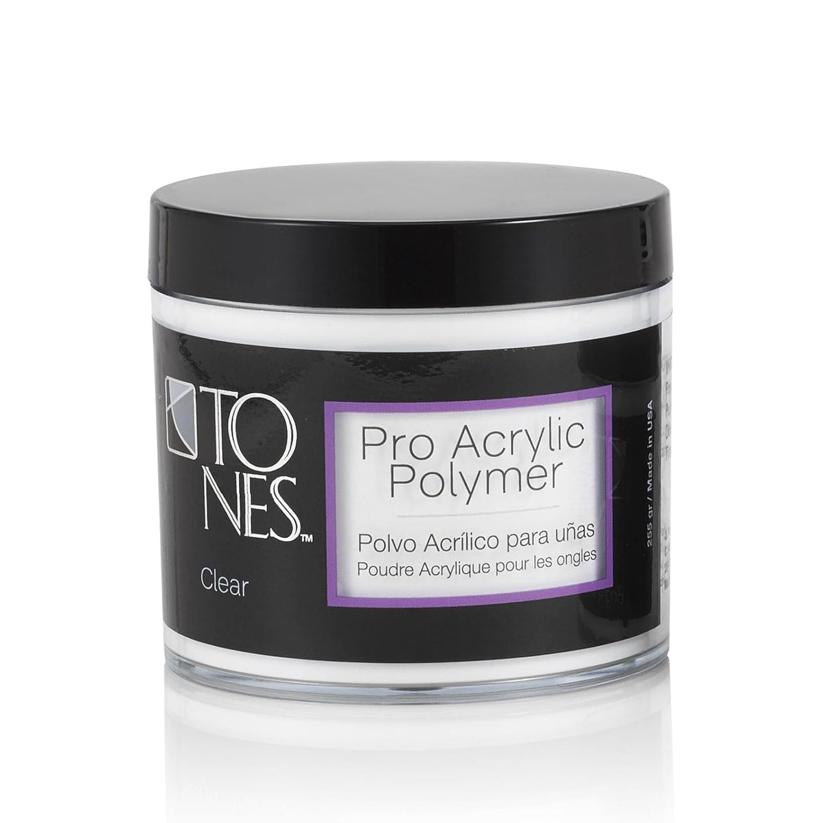 Tones Pro Acrylic Nail Powder, Sparkling Clear (Clear with Sparkles), (8.5 Fl Oz) - Long-Lasting &