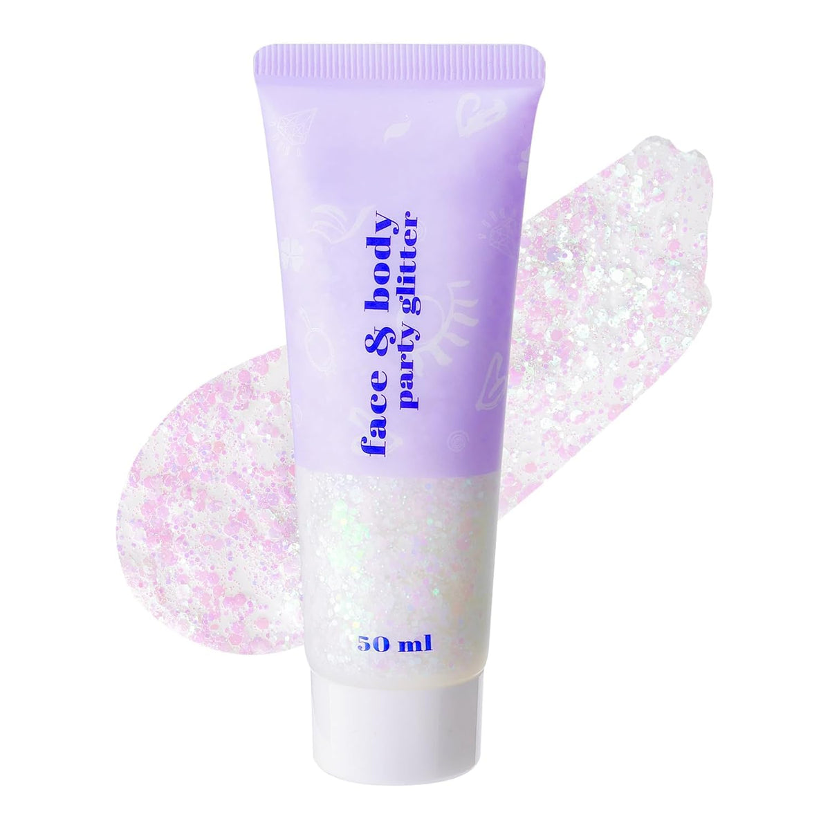 DAGEDA Iridescent Body Glitter Gel, Holographic Face Glitter Body Gel Rave Party Accessories