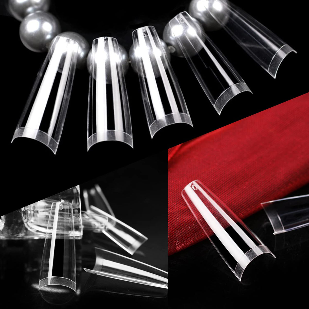 UNA GELLA Gel Nail Tips Coffin - Long Coffin Ballerina Nails Tips Half Cover Ballerina Acrylic Fake