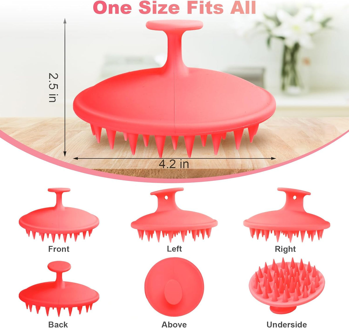 Silicone Scalp Massager Shampoo Brush, Scalp Brush for Hair Growth & Dandruff Removal, Hair