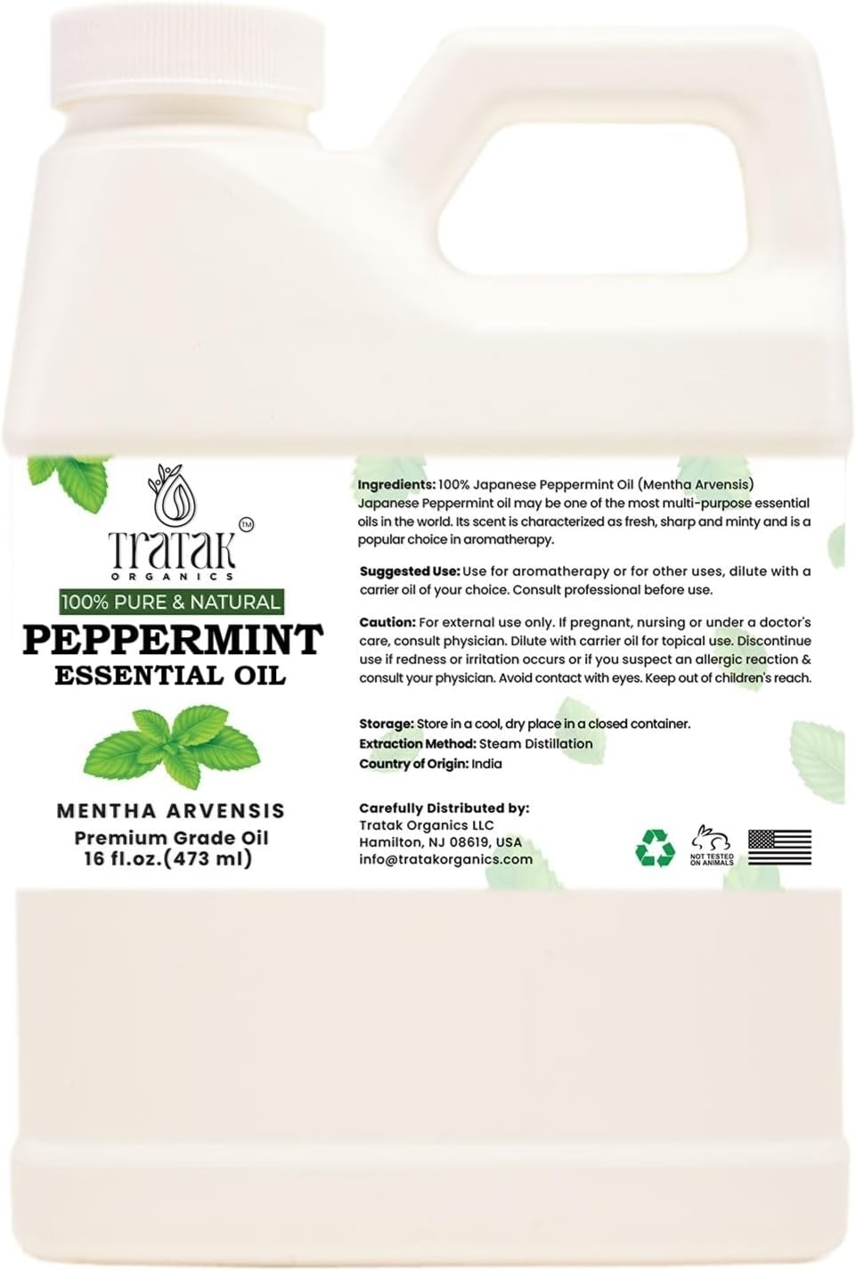 16 fl oz - Peppermint Essential Oil 100% Pure, Uncut and Natural, 16 fl oz - Peppermint Essential