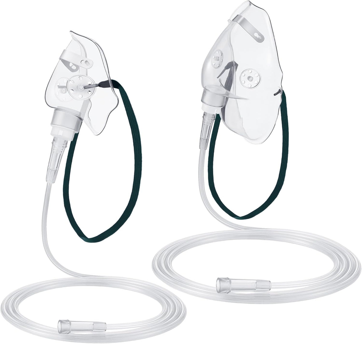 Geiserailie 2 PCS M/L Oxygen Mask with 6.6 Ft Tubing and Adjustable Elastic Strap, Adult Oxygen