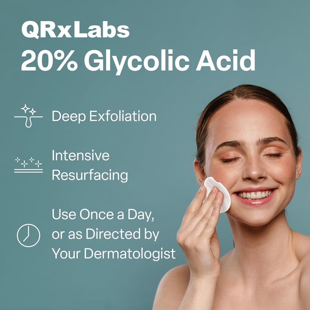 Glycolic Acid 20% Resurfacing Pads for Face & Body with Vitamins B5, C & E, Green Tea, Calendula