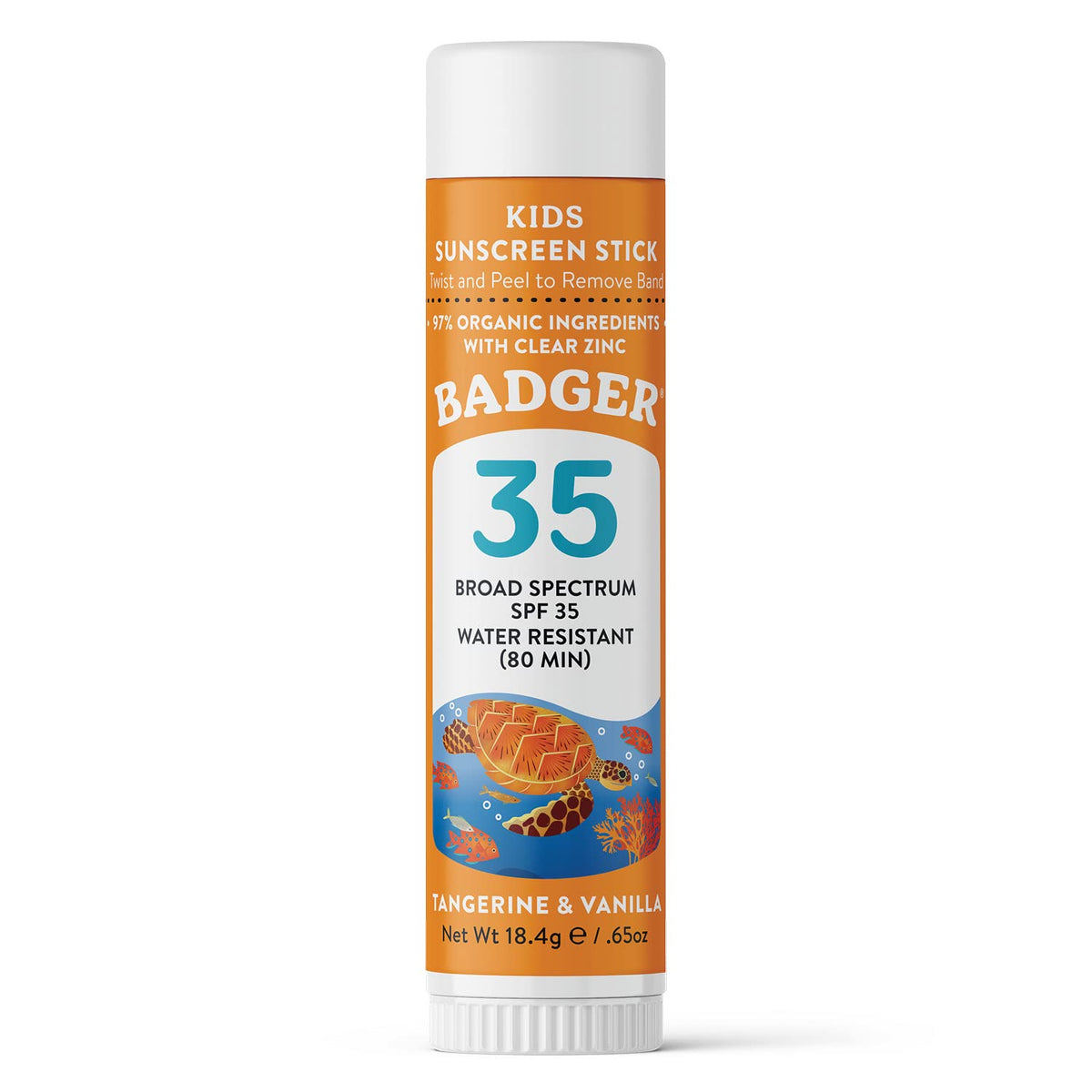 Badger Mineral Kids Sunscreen Face Stick SPF 35, Zinc Oxide Travel Size Sunscreen Stick for Kids