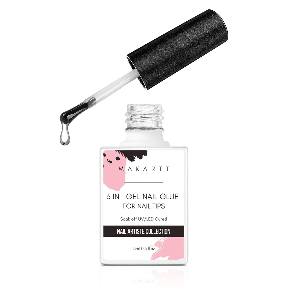 Makartt Gel Nail Glue: 3 in 1 Nail Glue for Acrylic Nails Extension Super Strong Adhesive Bond Long