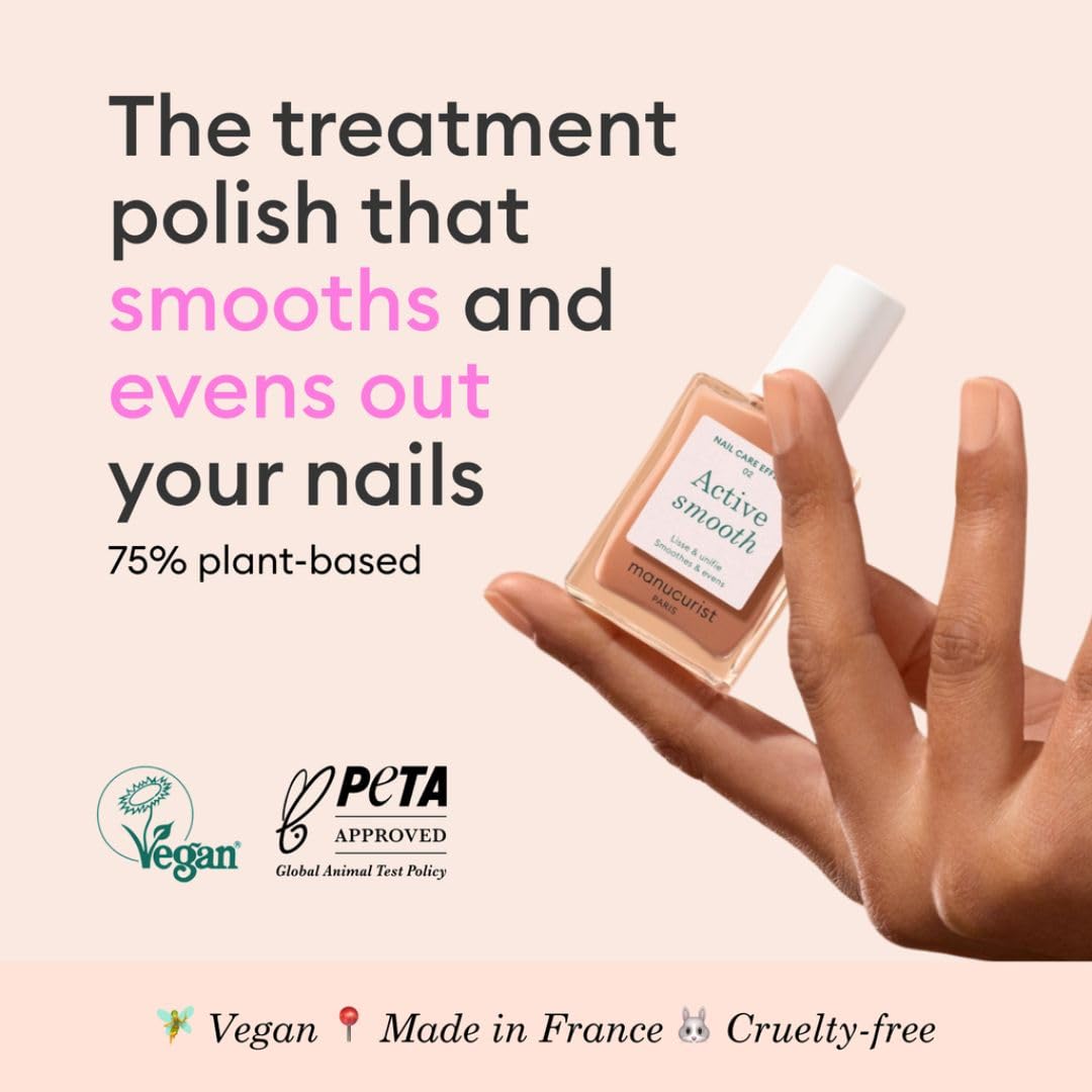 Manucurist Active Smooth 02 Nail Concealer Polish & Care - 2 in 1 Nude Nail Polish : Nail
